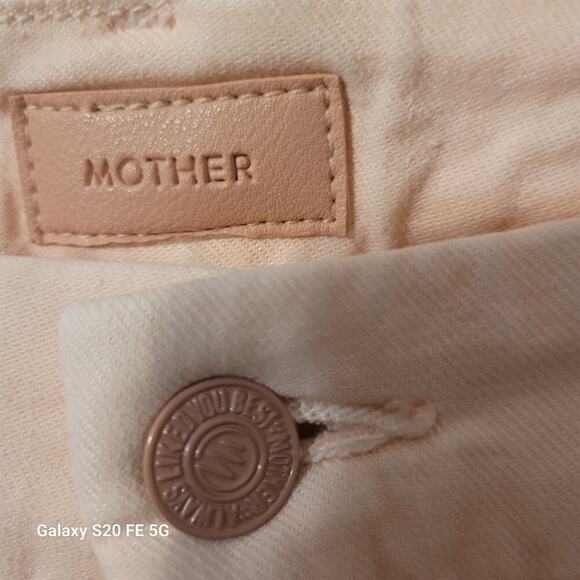 Mother Womens High Waisted Looker Ankle Fray Jeans Size 25 Pink Distressed - Picture 2 of 12